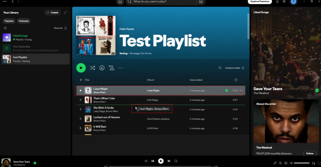 How to Organize Track Order on Spotify Desktop?